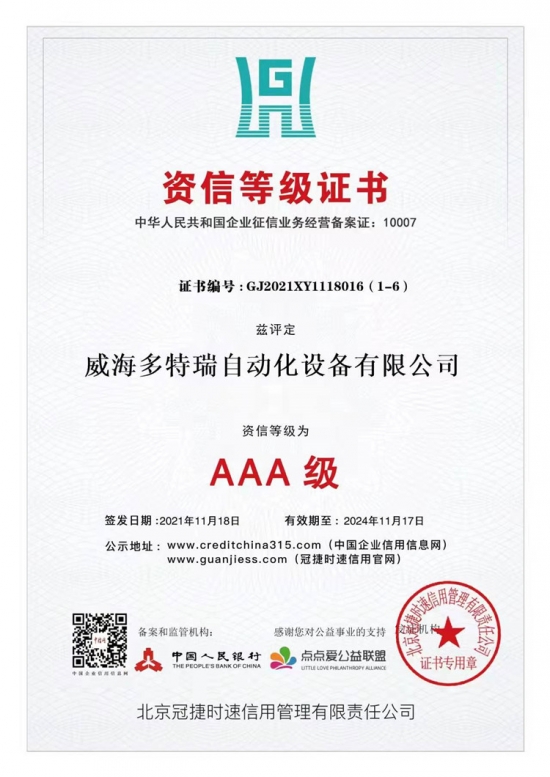 資信等級(jí)證書